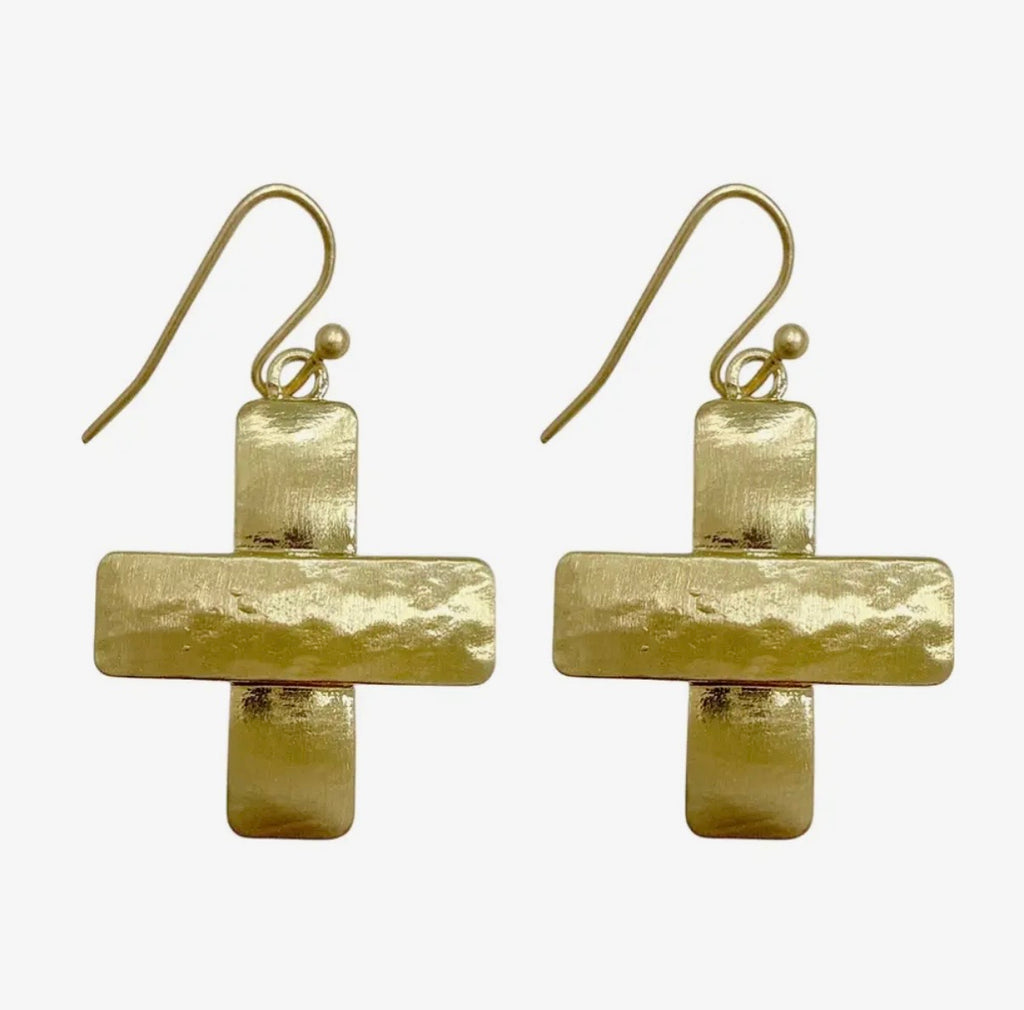 Modern Grace Cross Earrings