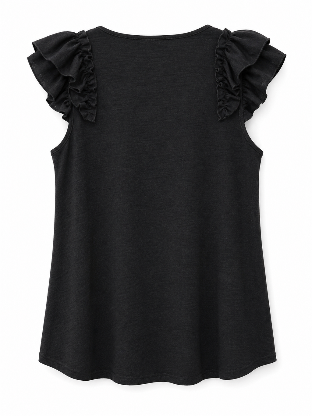 Black Flutter Sleeve Top