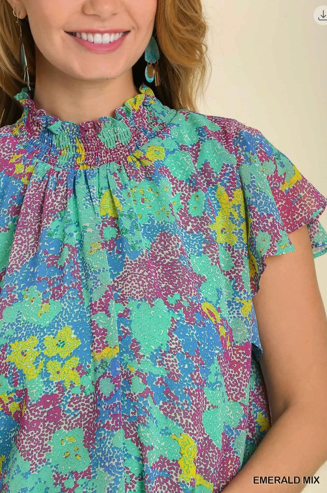 Umgee Emerald Mix Floral Dress 👗