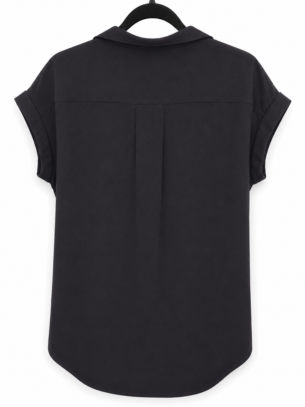 Classic Black Button Front Blouse