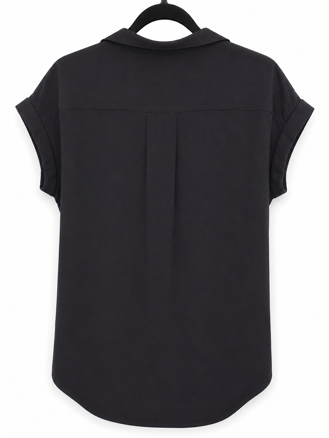 Classic Black Button Front Blouse