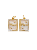 * Gold Embellished Rectangular Mama Charm