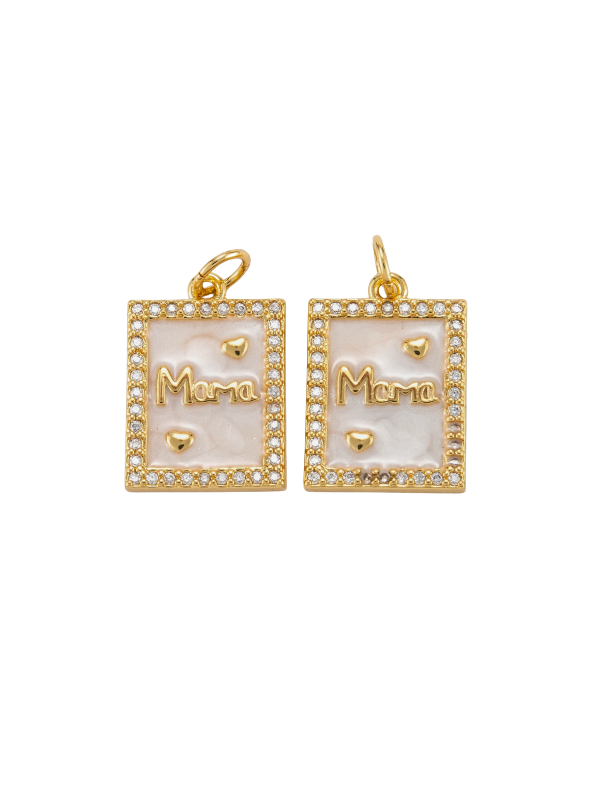 * Gold Embellished Rectangular Mama Charm