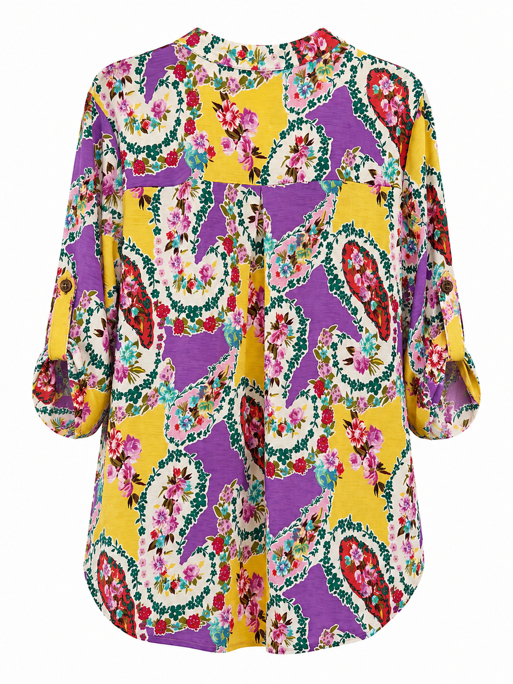 Dear Scarlett Curvy Lizzy Floral Paisley Wrinkle-Free Blouse