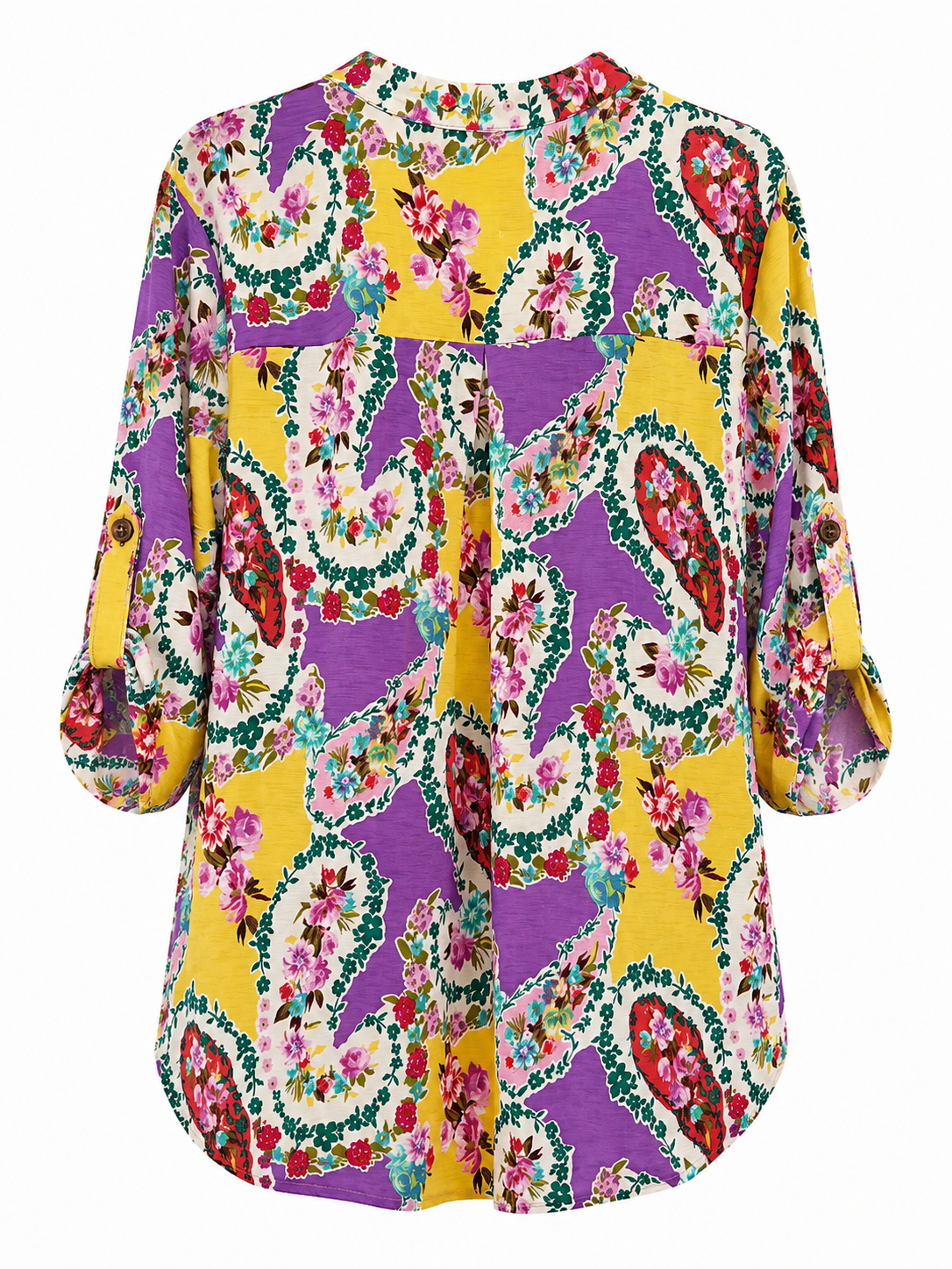 Dear Scarlett Curvy Lizzy Floral Paisley Wrinkle-Free Blouse