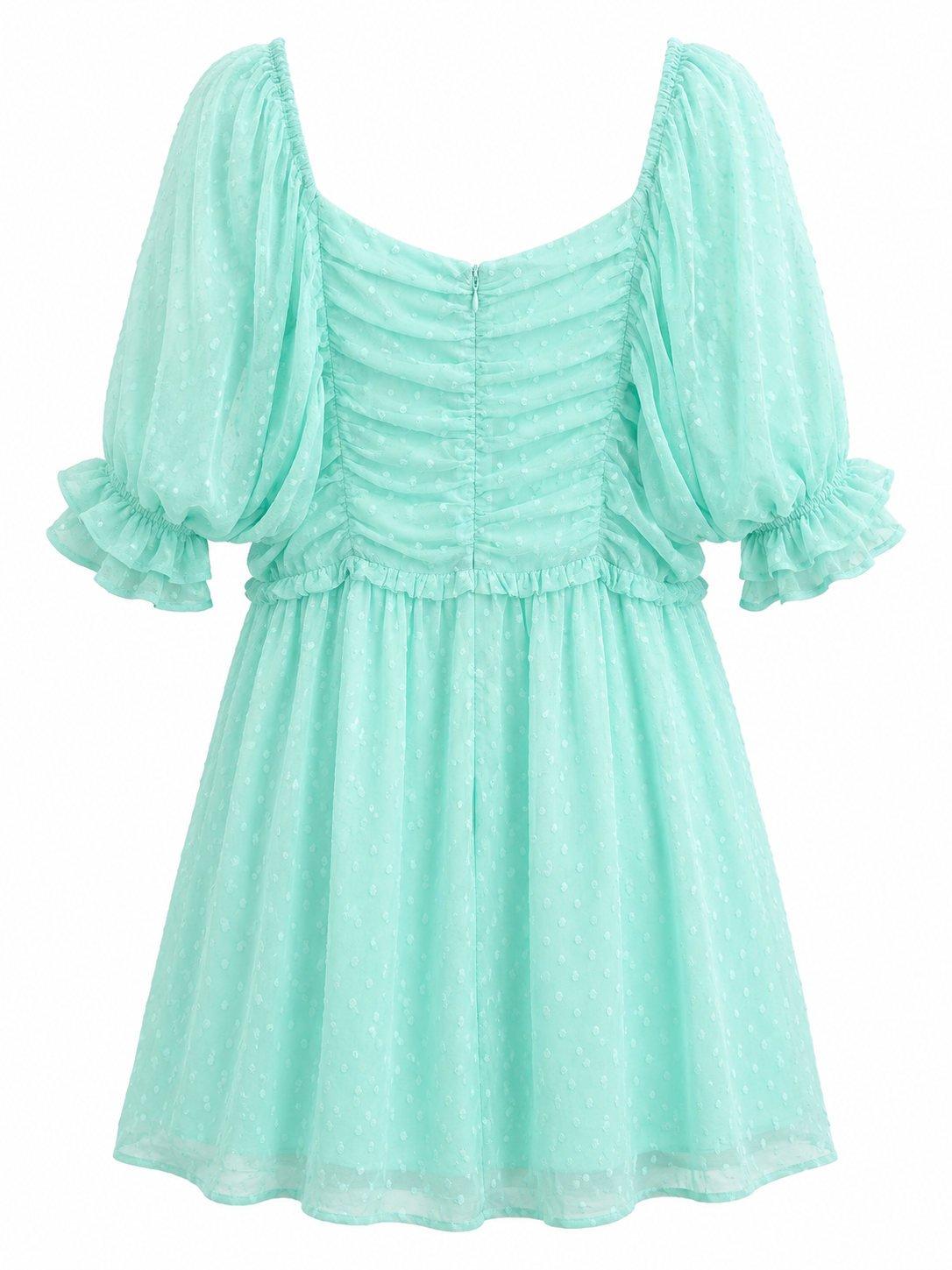 Andree by Unit Curvy Mint Swiss Dot Ruched Dress 💚
