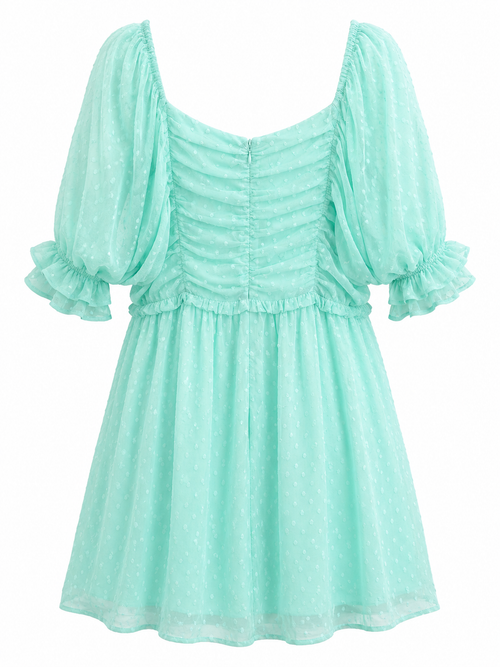 Andree by Unit Curvy Mint Swiss Dot Ruched Dress 💚