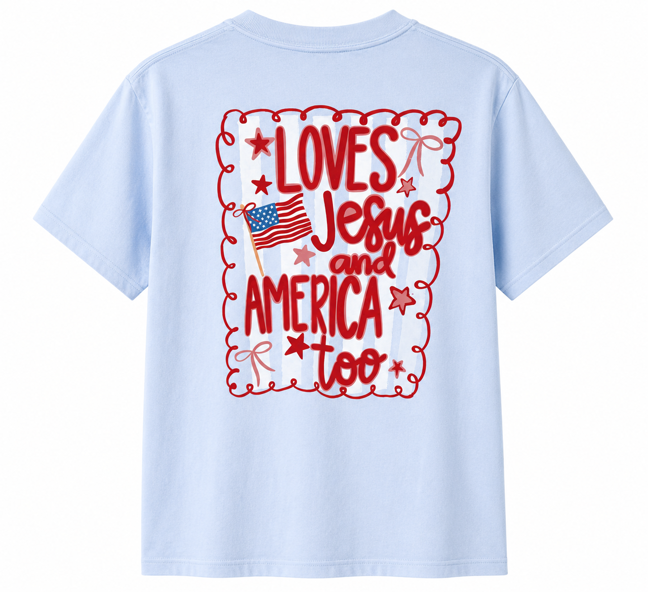 Loves Jesus and America Too Tee