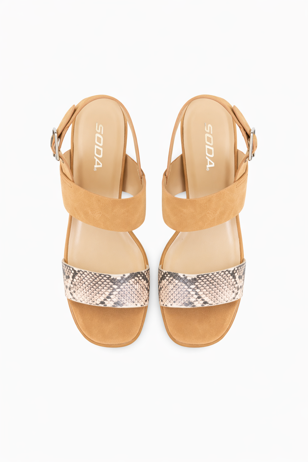 SODA TAN BLOCK HEELS