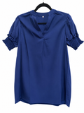 Royal Blue Ruffle Sleeve Blouse