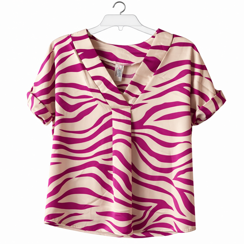 2 Hearts Zebra Styled Blouse