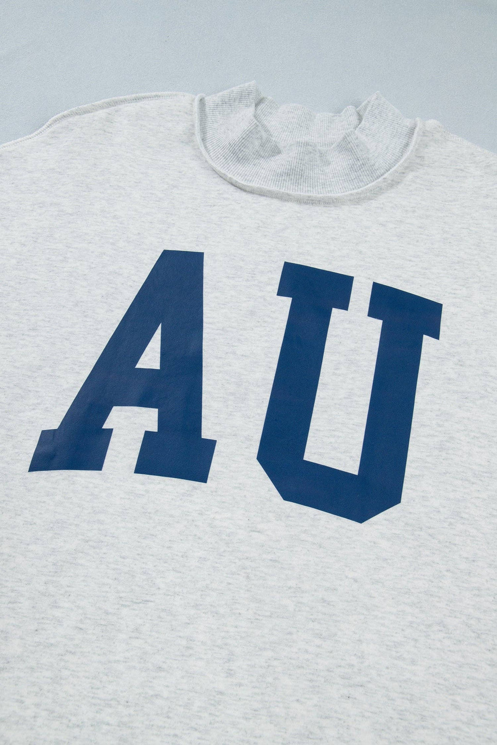 AU Tigers Reversible Game Day Mock Neck Sweatshirt: Light Grey / 65%Polyester+35%Cotton