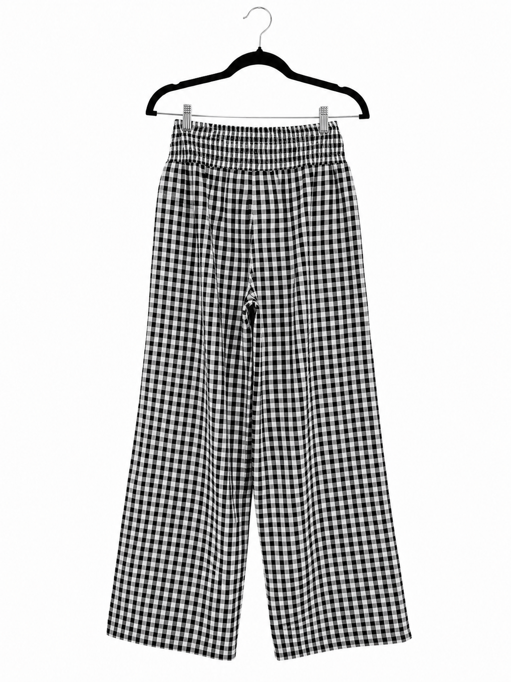 Check Me Out Gingham Wide Leg Pants – Black