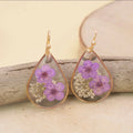 Lovely Lavender Dried Flower Gold Teardrop
Earrings