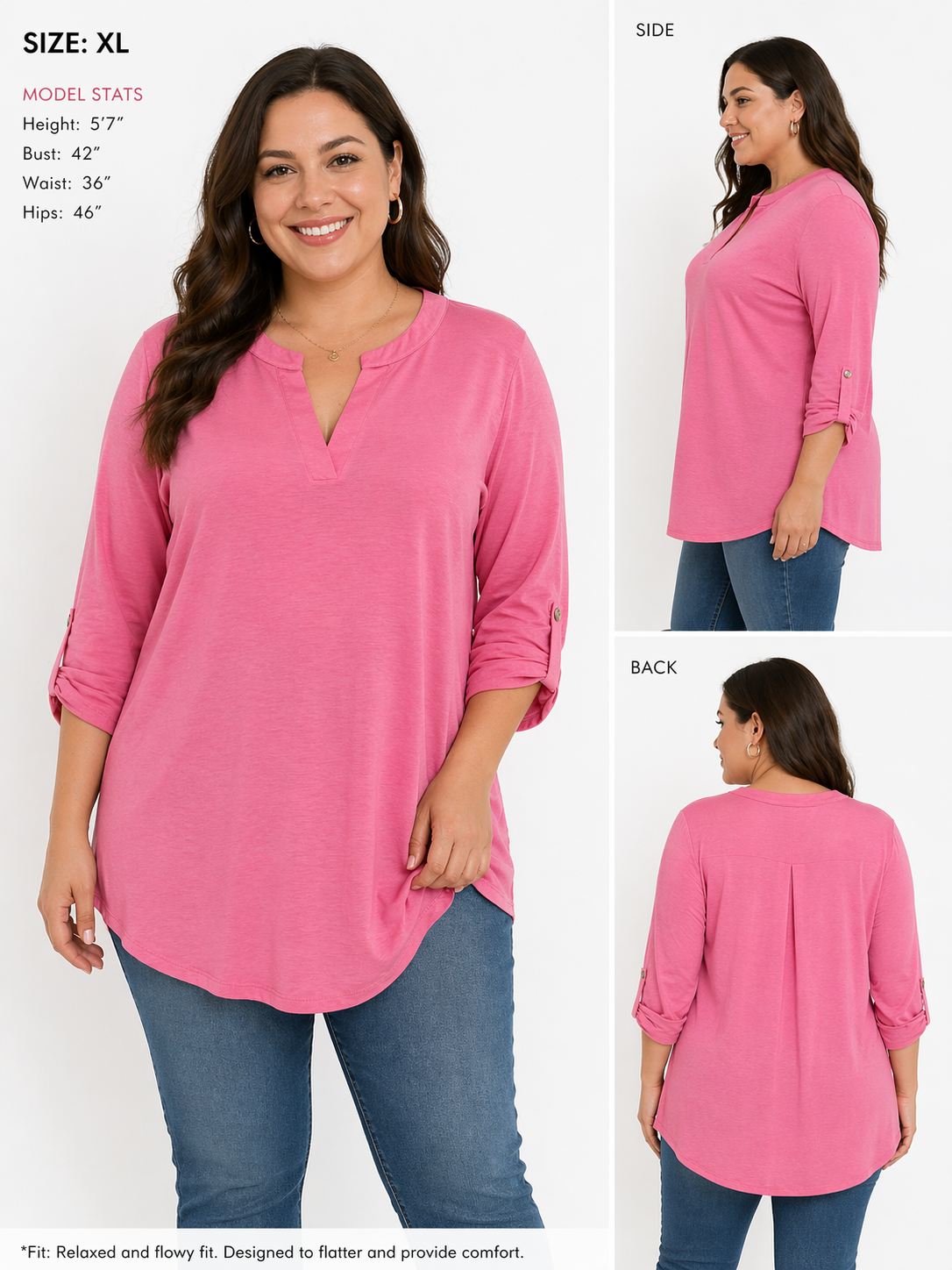 Plus Pink Dear Scarlett Lizzy Top