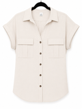 Ivory Button Front Blouse