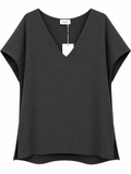 Simply Chic Textured Blouse – Black
