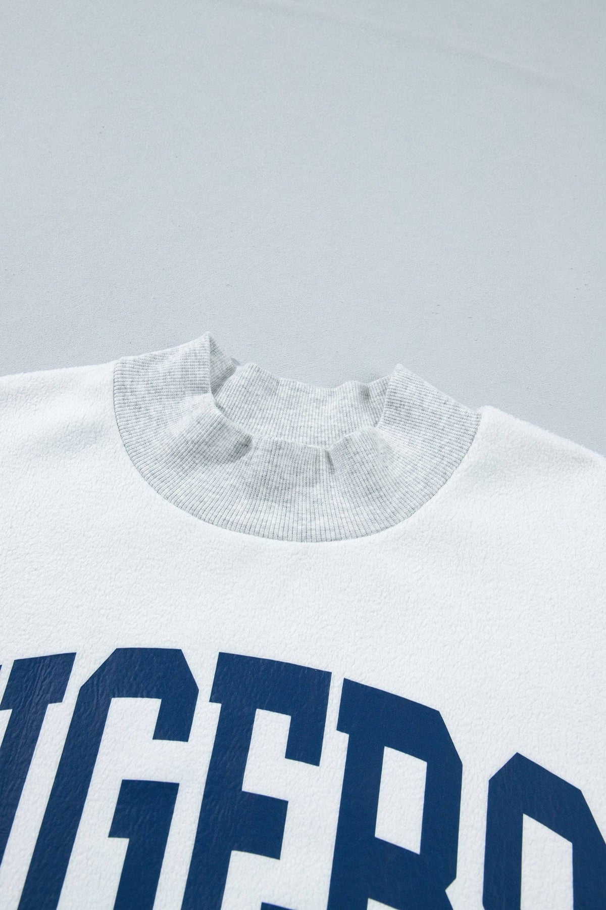 AU Tigers Reversible Game Day Mock Neck Sweatshirt: Light Grey / 65%Polyester+35%Cotton