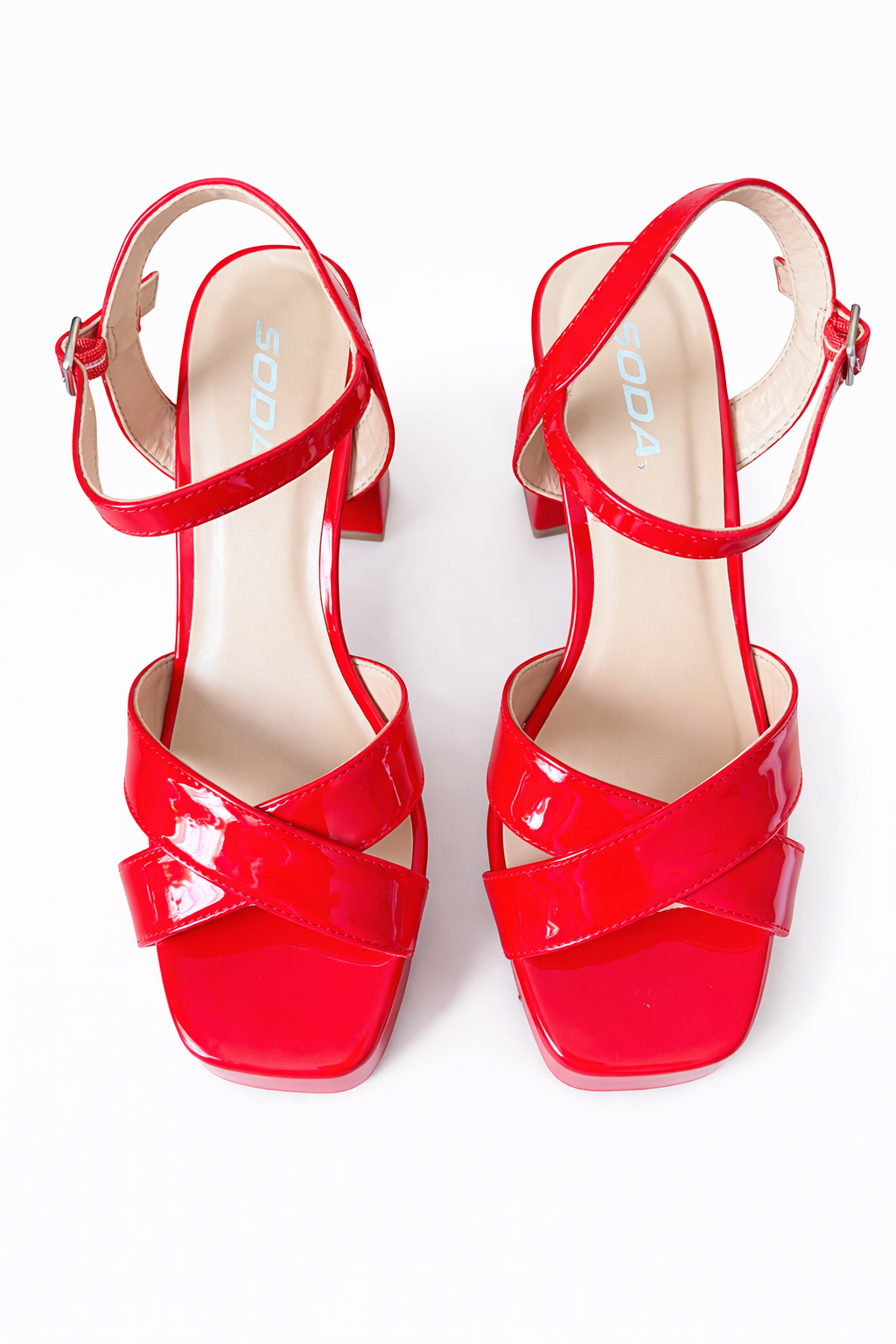 SODA RED PATENT HEELS