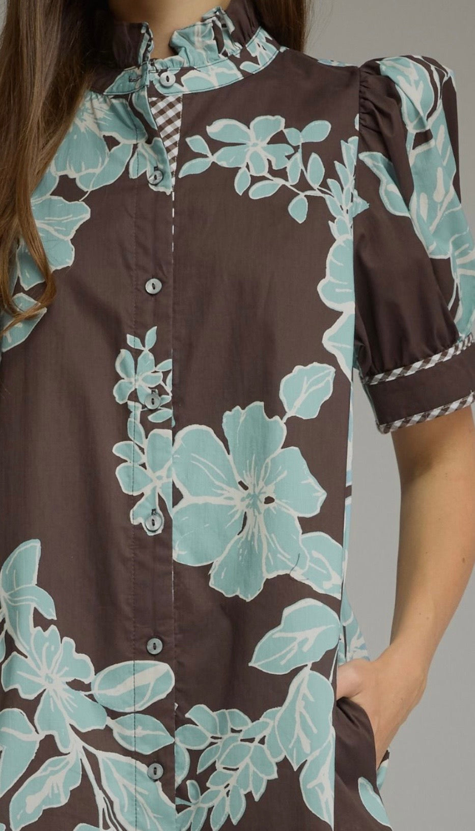 Chocolate Mint Garden Midi Dress