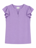 Lavender Ruffle Sleeve Blouse