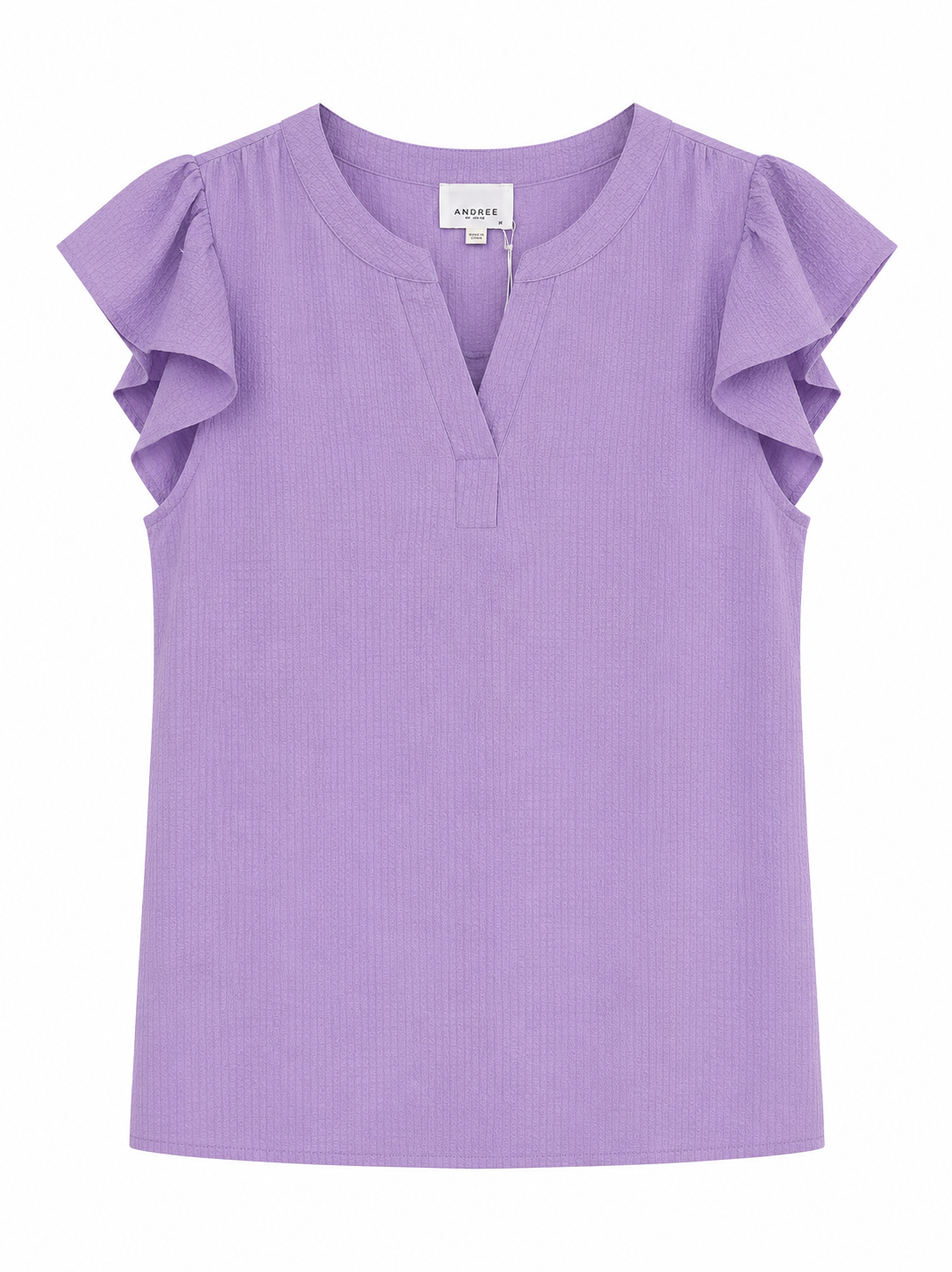 Lavender Ruffle Sleeve Blouse
