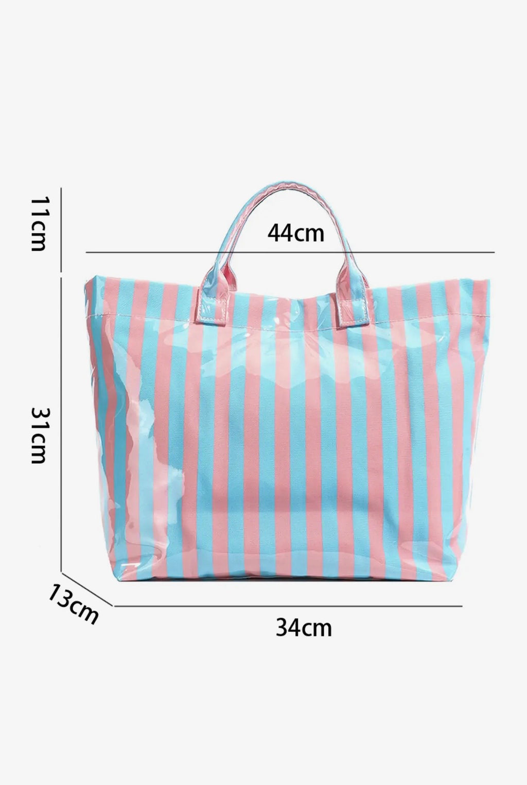 Pink/Blue Glossy Striped Large
Tote Bag