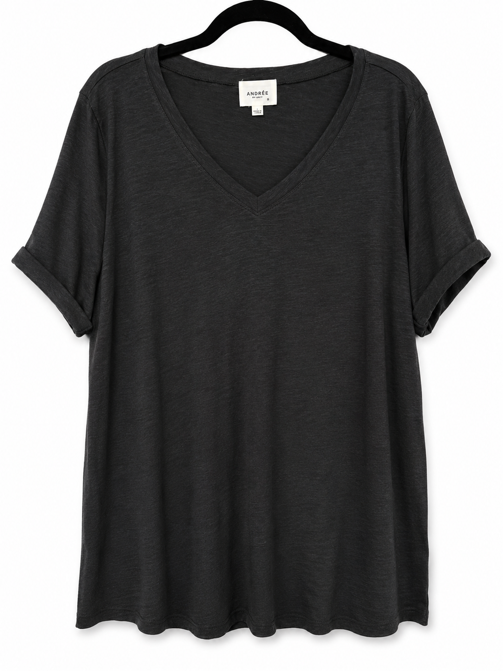 Basic Black V-Neck Top