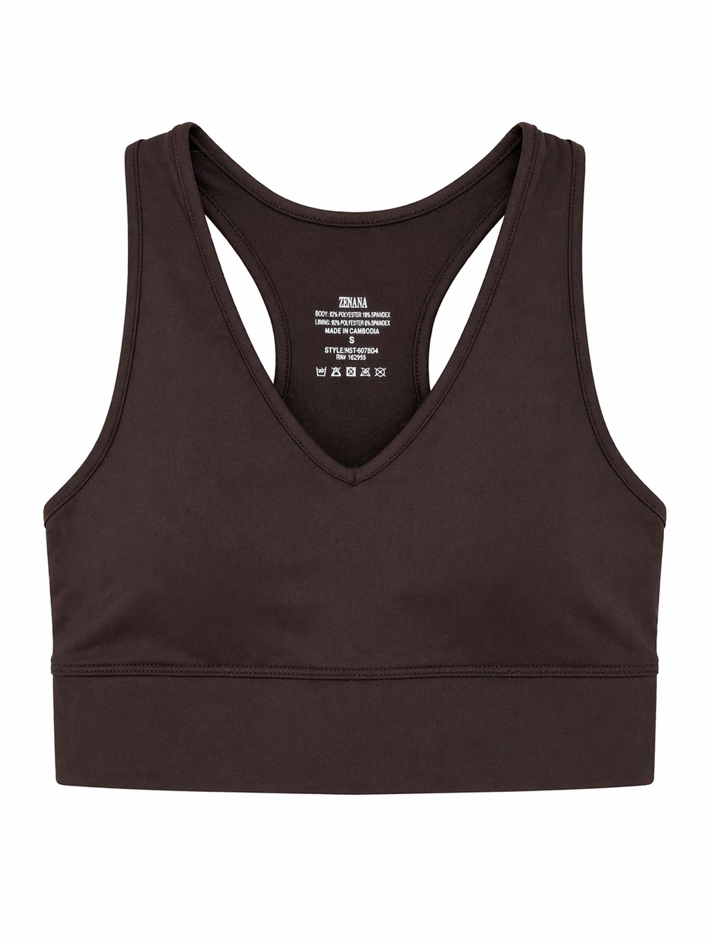 ZENANA Black Racerback Sports Bra