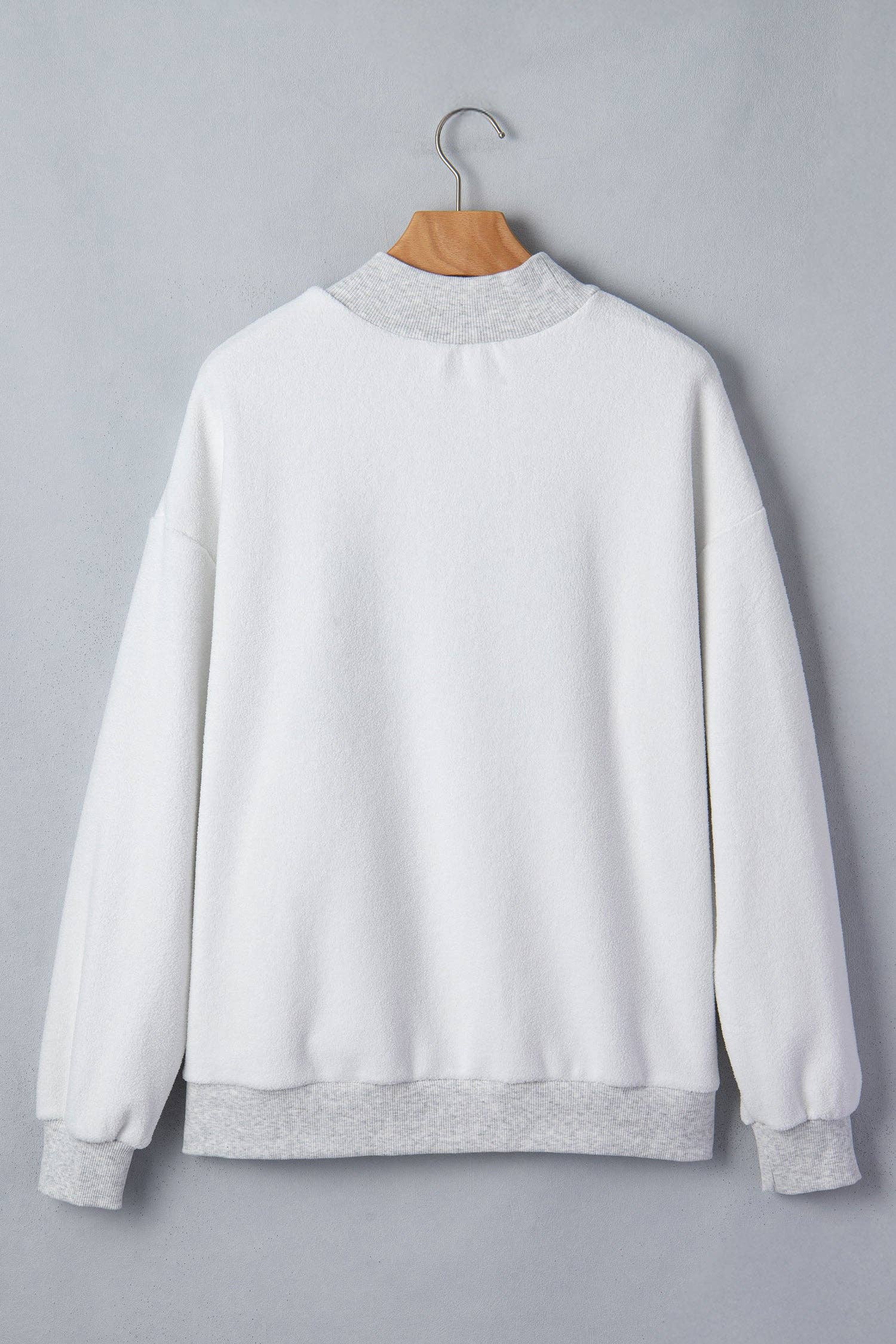 AU Tigers Reversible Game Day Mock Neck Sweatshirt: Light Grey / 65%Polyester+35%Cotton
