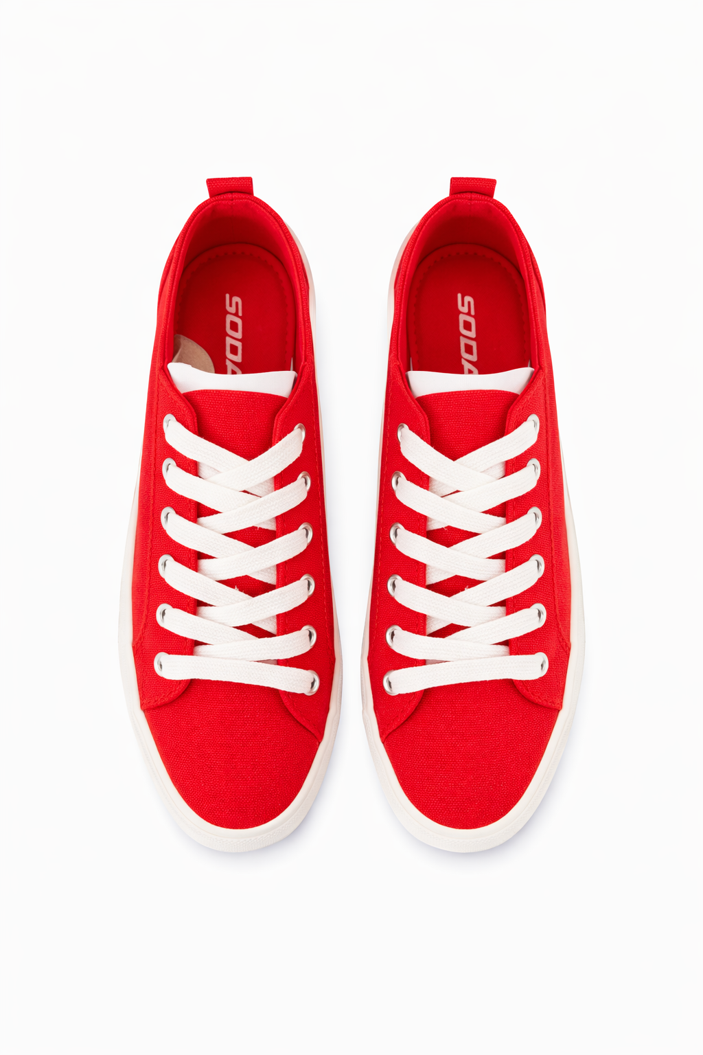 SODA RED CANVAS PLATFORM SNEAKERS