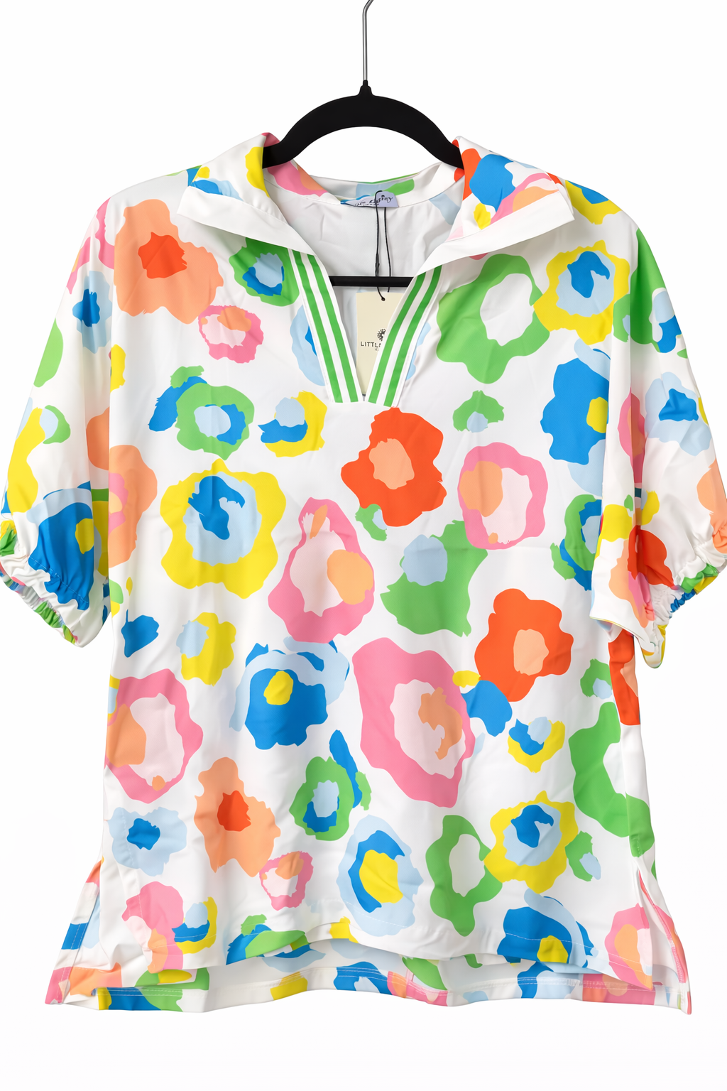 Leopard Casual Short Sleeve V-neck Blouse