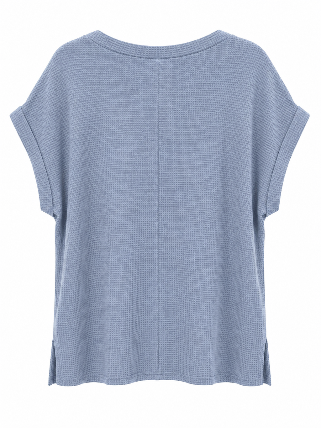 Blue Skies Waffle Knit Top – Dusty Blue