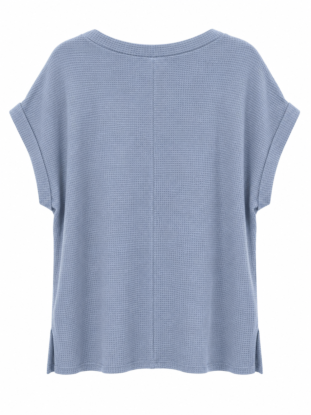 Blue Skies Waffle Knit Top – Dusty Blue