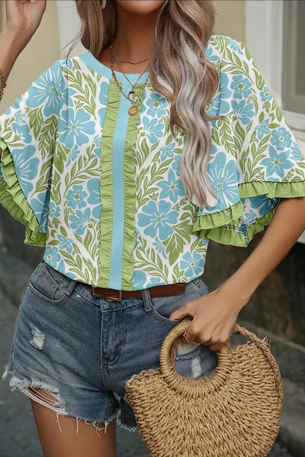 Floral Printed Lace
Decorative Top