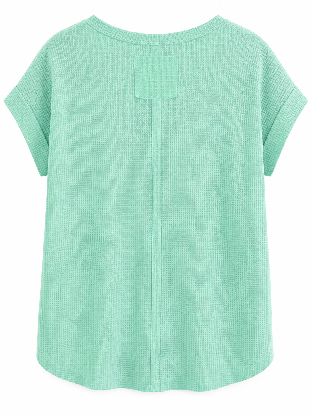 Mint Waffle Knit Pocket Top
