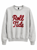 Faux Crochet Roll Tide Sweatshirt – Heather Gray