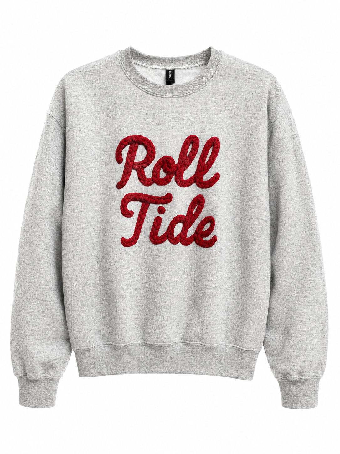 Faux Crochet Roll Tide Sweatshirt – Heather Gray