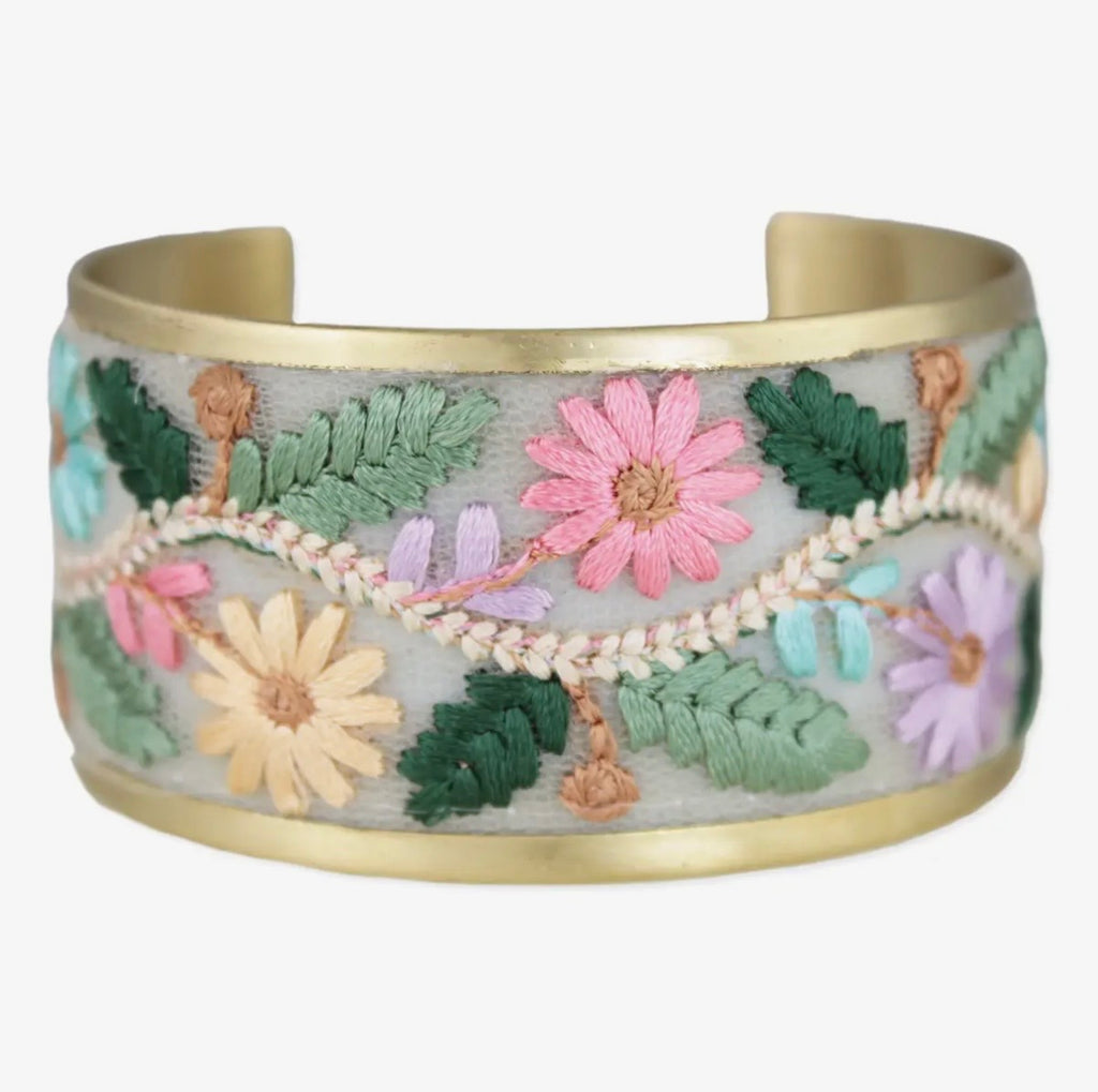 Floral Vines Embroidered
Cuff Bracelet