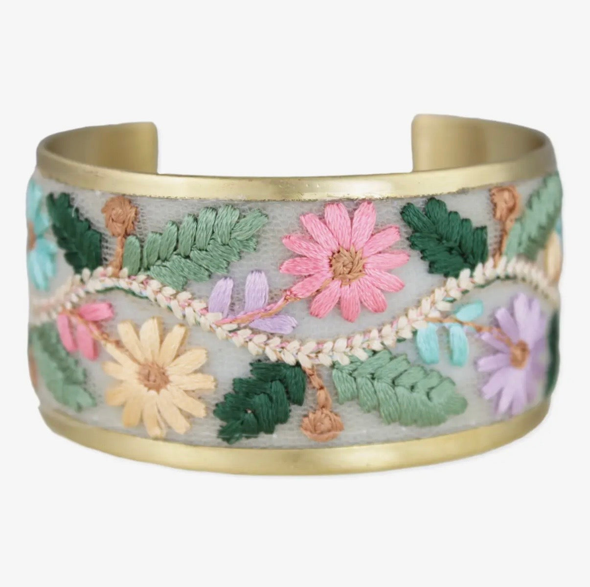 Floral Vines Embroidered
Cuff Bracelet