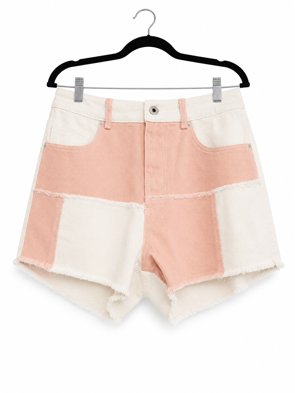Blush Patchwork Denim Shorts