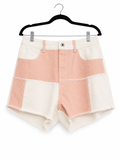 Blush Patchwork Denim Shorts