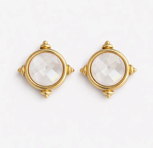 Belle Stud Earrings Cream