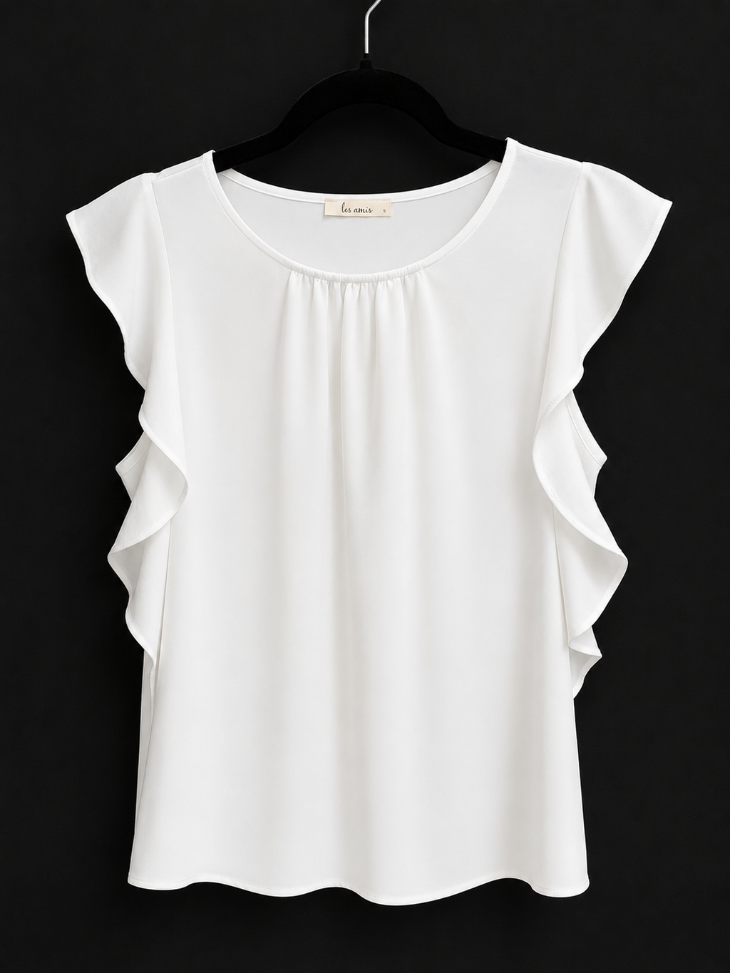 Les Amis White Ruffle Blouse