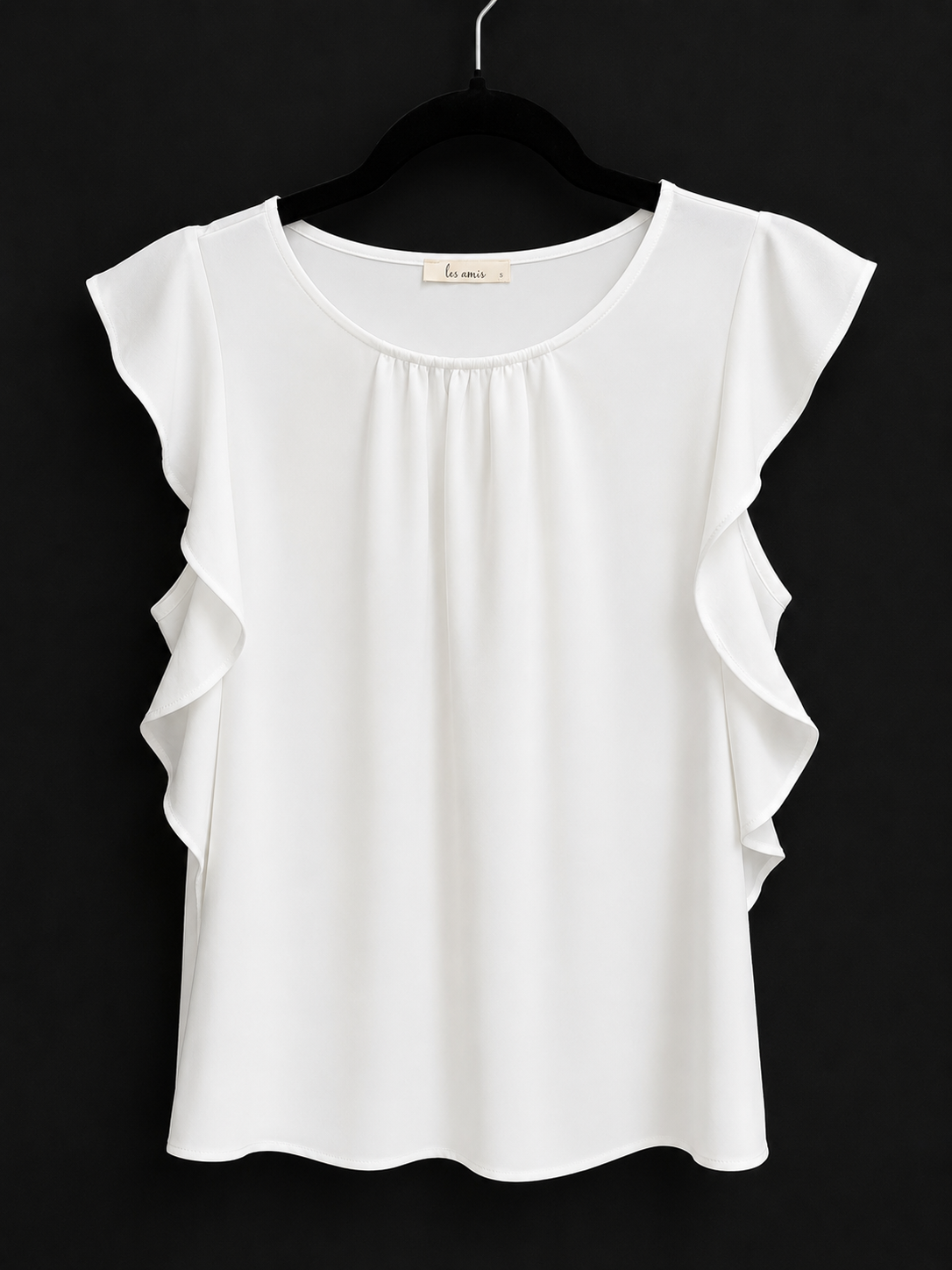 Les Amis White Ruffle Blouse