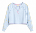 Peach Love Contrast Stitch Cropped Top