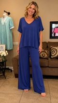 Dear Scarlett Royal Blue V-Neck Lounge Set