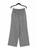 Check Me Out Gingham Wide Leg Pants – Black