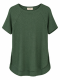 Everyday Ease Waffle Knit Tee – Army Green