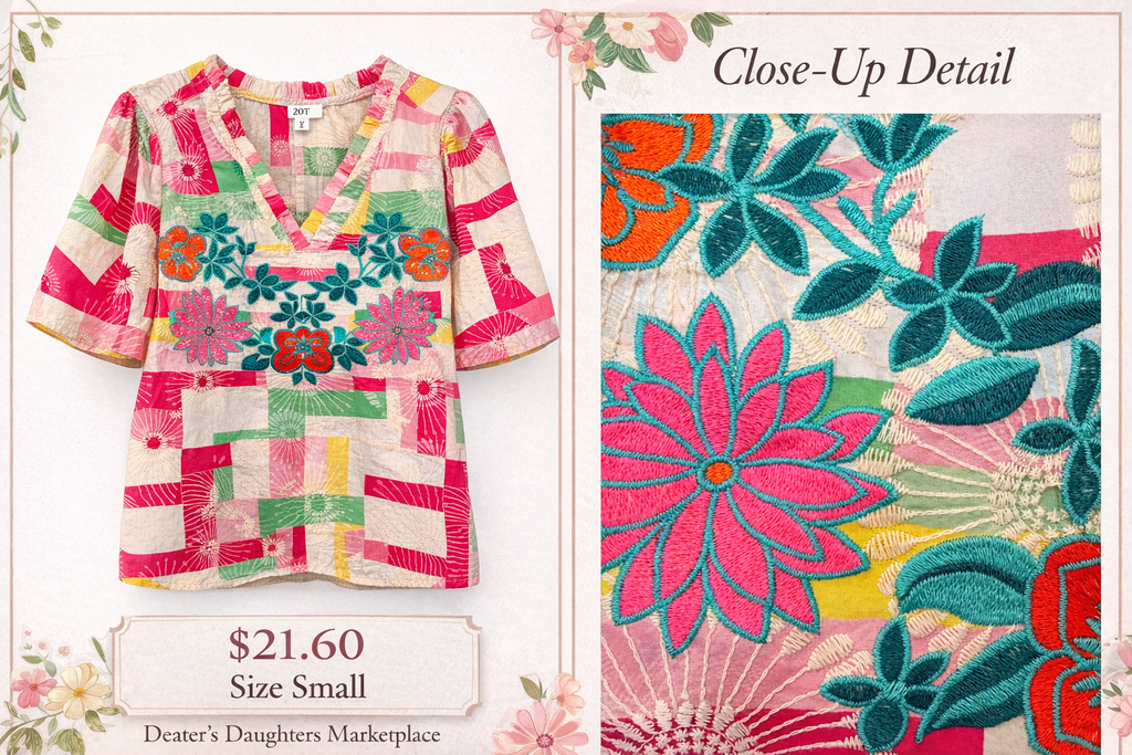 Voy Colorful Embroidered Blouse